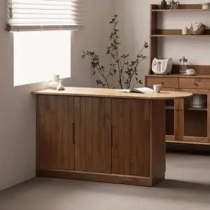 나무뜰 헤이즐 원목 아일랜드 식탁 홈바 수납장 1500 GM393C (착불)