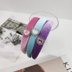 정품 KC 산리오 고은 벨벳 헤어밴드 마이멜로디 쿠로미 시나모롤 여아 머리띠 4002