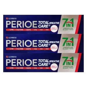 엘지생활건강 페리오 브레쓰케어 알파 치약 180g 3개입 x 1개