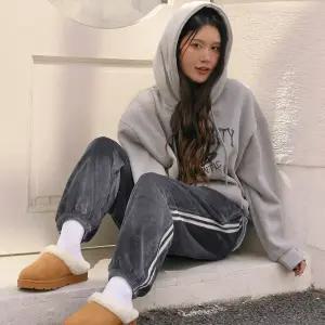 여자 겨울 밍크 방한 트레이닝 팬츠 수면바지 파자마