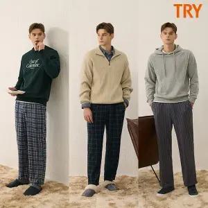 25FW 신상 트라이 남성 기모 파자마 팬츠 3종_23109377_643588