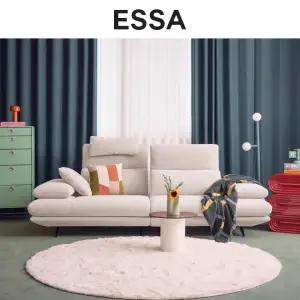 [롯데백화점]에싸 [한정기간 헤드2개증정]오아후 와이드 3인 스윙기능 리브 패브릭 소파+스툴