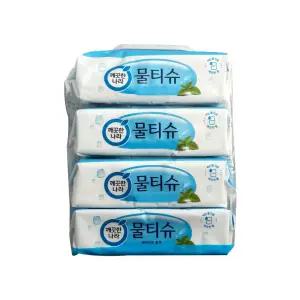 깨끗한나라 물티슈 페퍼민트 70매 캡형 x 4개