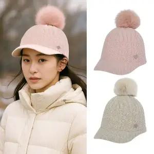 [아웃도어스/콜핑]콜핑 여성 겨울 토끼털 방울 플리스 등산 비니 캡모자 KSC873UC1W
