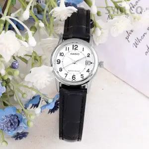 카시오 LTP-V002L-7B 데일리 심플 아날로그 정장 여자 가죽 시계 c