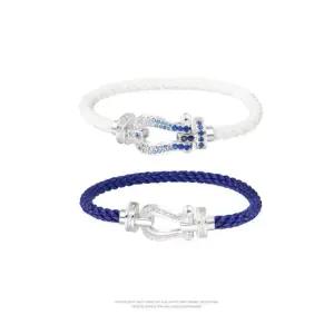 스타일리시 힙합 실버 말굽 팔찌 써지컬 남성 여성 공용 하프 16cm