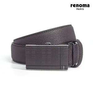 [레노마]스퀘어 체크 자동벨트 BROWN_RQSBE0004BW