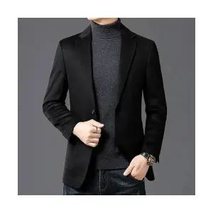 픽호샵 남자 키작남 정장 자켓 슬림핏 캐시미어 코트 가을 겨울 모직 보온 캐주얼 꾹4