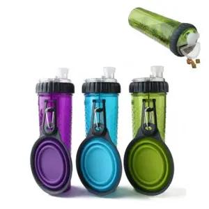 고품질 접이식 랜덤 듀오 휴대용 물병 강아지 스낵 급수기 (WFJQJZL)