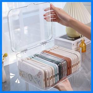 아크릴 잡화 보관 바구니 전화 케이스 홀더 Ins 투명 전화 케이스 주최자 보관 상자 커버 홈 데스크탑