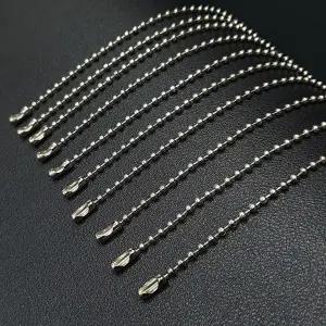 비즈키링 볼체인 군번줄 은색 12cm 10P WFHZ04F