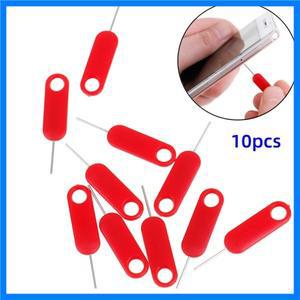 10개입 분실 방지 심 카드 추출 핀 바늘 보관 케이스 포함 범용 휴대폰 트레이 오프너 키링