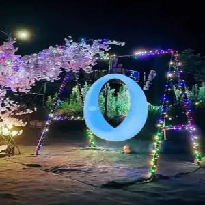 반달 야광그네 의자 테라스 펜션 카페 풀장 공원 포토존 LED 야외 인테리어