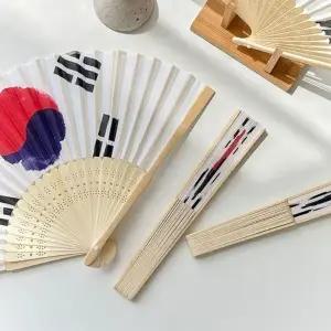 전통 대나무 접이식 휴대용 부채 태극 1P 여름 선물 (WFJSN84)