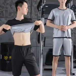 남자 운동 땀 배출 실버 코팅 스판 스포츠 땀복 세트 DMS-SET-Q4351936