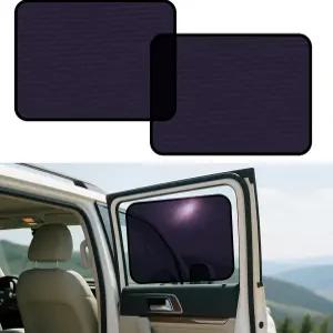 KOCZIL 스퀘어 베이비 카 윈도우 차양 - 2팩 이지 스틱 리어 사이드 제자리에 고정되는 글레어 및 UV