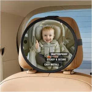 뒷좌석용 베이비 카 미러 - 360° 조절 가능 파손 방지 광각 뷰 간편한 설치 자동차 SUV 및 트럭에 적합