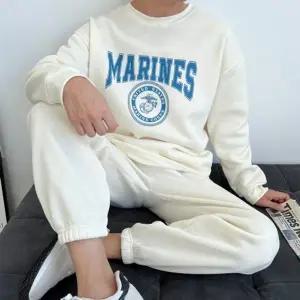 기모 상하의 남자 프린팅 맨투맨 포켓 밴딩 조거 세트 DMS-SET-Q412304...