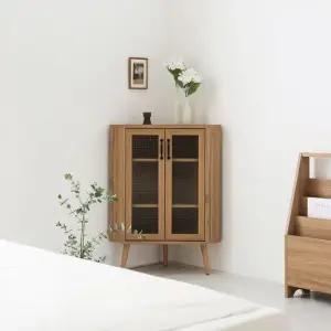 원목 코너수납장 모서리수납장 틈새 장식장 빈티지가구 (WFK5Y91)