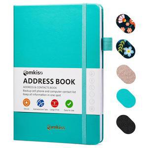 [미국배송] 개별 알파벳 탭이 적층된 COMKISO 주소록 468개의 넓은 안감 입구 공간이 있는 대형 인쇄 주소 라벨 변경 하드커버 주소록 5.7 X 8.5