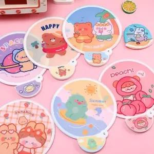 패브릭 손부채 접이식 휴대용 부채 캐릭터 단체 판촉 (WFK9FLB)