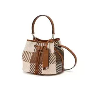 닥스 ACC 스테디셀러 브라운 체크 가죽 버킷백(2WAY 토트백 겸 크로스 WCBA4F291W2