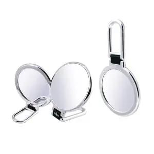 고품질 면도거울 각도조절 클로즈업 화장 심플 손잡이거울 실버 (WFKA28G)