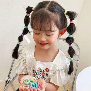 [콩심팥심]무매듭 컬러 머리끈 머리핀 양갈래 고무줄 검정 여성