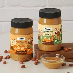 안단잼 무첨가 100% 땅콩버터 500g 크런치 크리미