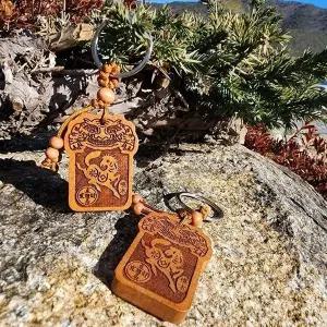 십이지신 복숭아나무 행운 부적 말띠 삼재막이 키홀더 (WFKAZXA)