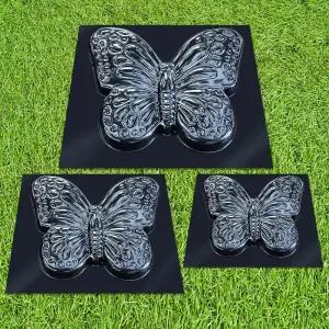 버터플라이 디딤돌 몰드 3개 포장 DIY - 주조 경로 제작자 가든 패스메이트 프리캐스트 콘크리트 및 폼스