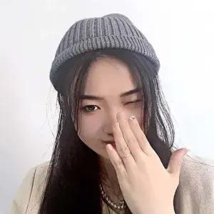 니트 숏비니 캐주얼 그레이 모자 비니모자