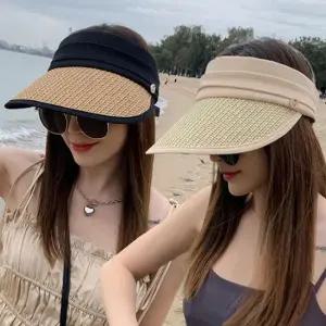 썬캡 여성 여름 모자 라탄 가리개 햇빛 차단 여성썬캡