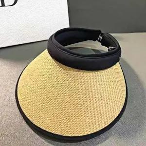 밀짚 라탄 선캡 진베이지 비치모자 휴양지모자