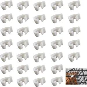 JINJUMEI 60개 분리형 애완동물 케이지 도어 클립 와이어 고양이 래치 버클 잠금 스냅 개 및 캐리어용