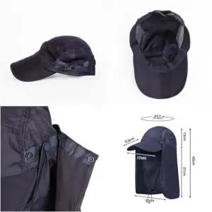 자외선차단 여성 등산모자 네이비 메쉬 낚시모자