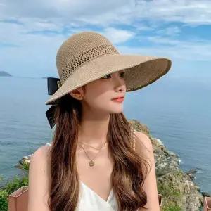 여성 여름 휴가 바닷가 패션 모자 빅리본 돌돌이 모자