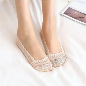 레이스 덧신 여성 페이크삭스 구두덧신 4컬러 (WFKBQZR)