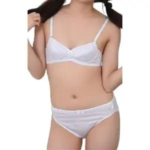 하트무늬패턴 주니어 화이트 브라팬티세트 WFIPU4Y