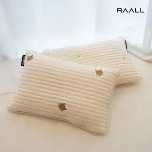 [라올]코튼100 아기베개 자수 아기침구 베개 순면 100수 항균솜