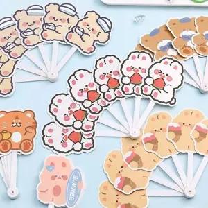 접이식 동물캐릭터 손부채 선물용 학색용 미니부채 (WFKBRN8)