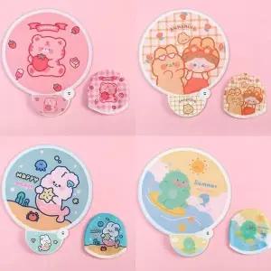 휴대용 패브릭 손부채 접이식 캐릭터 부채 휴대 여름 (WFKBRN6)