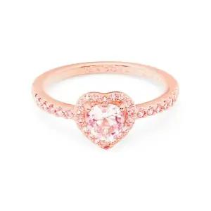 [판도라] 188421C04 스파클링 핑크 엘리베이티드 하트 로즈 반지