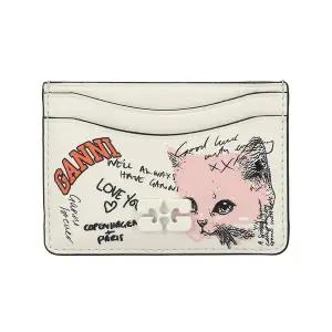 [가니] GANNI A7031 135 캣 로고 보우 카드지갑