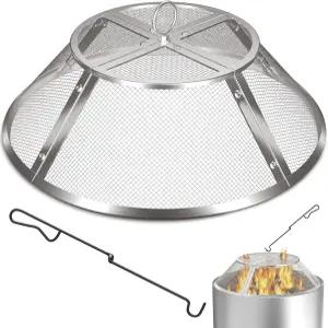 솔로 스토브 레인지 액세서리용 파이어 피트 스파크 스크린 15인치 실드 그릴 기능 304 스테인리스 스틸