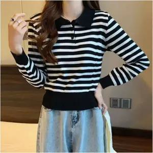 겨울니트 단가라 티셔츠 배색니트 배색 단가라니트 긴팔니트 긴팔 스트라이프