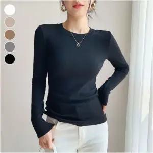여성 슬림핏 기본 라운드넥 슬림핏티셔츠 겨울긴팔티셔츠 보온티셔츠 티셔츠