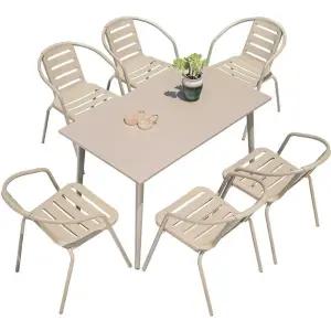 야외 테이블 세트 철제 의자 벤치 정원 마당 블랙