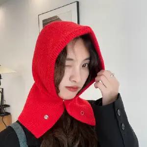 (선택 레드)니트 바라클라바 겨울 방한모자 후드넥워머