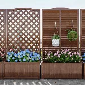 격자 울타리 가림막 펜스 발코니 목재 정원 담장 야외